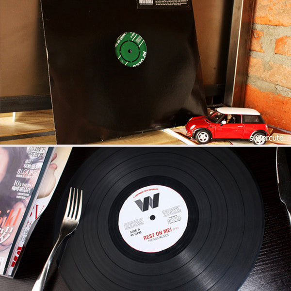 Vinyl Record Silicone  Dining Table Mats 2pcs
