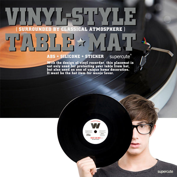 Vinyl Record Silicone  Dining Table Mats 2pcs