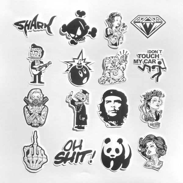 60 PCS Black and White Cool Stickers