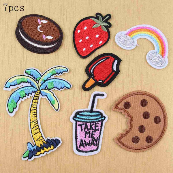 FENGRISE Cartoon Embroidered Patch Iron On Patches For Kids Clothing Felt Shapes Sewing Applique Fabric Lace Badge Letter Patch