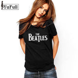 The Beatles Summer 2017 T Shirt Women Casual Fashion Punk Rock Black Top Tee Letter Print Plus Size Clothing Poleras De Mujer