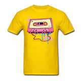 Men Man's Pink Tape Cassette Shirt Pink Tape Cassette T-shirts Short Sleeve Cotton Male Men