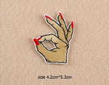 New Hand Shoes Pizza Cartoon Style Delicate Embroidered Patches Iron On Patch Badge DIY Clothing Applique Accessories