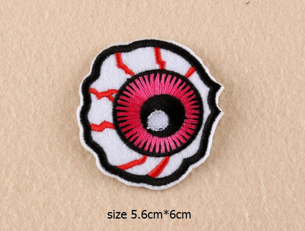 Newest Iron On Sticker Embroidery Patches Delicate Round UFO Moon And Eyes Motif Beauty Applique For DIY Cloth And Bags Acc