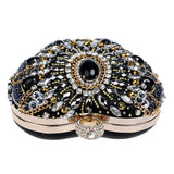 Jewel Encrusted Black Heart Handbag
