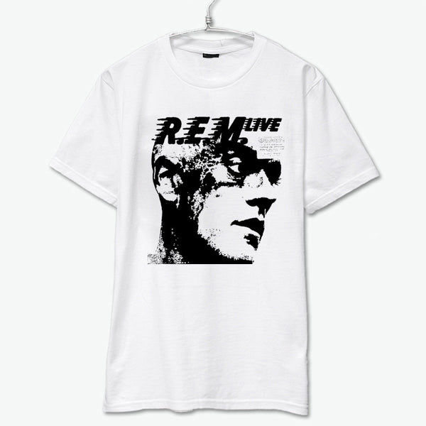 R.E.M. classic rock live lose my religion everybody hurts man on the moon rock fashion black ans white t shirt