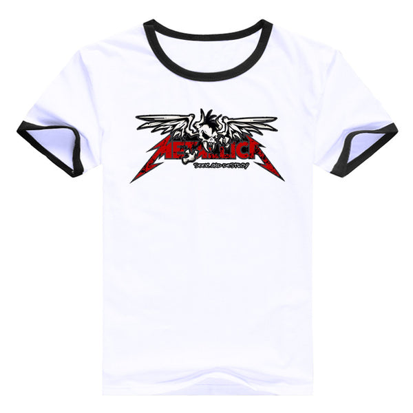 Summer Classic Heavy Metal Metallica Design Rock T-shirts Casual Cotton T Shirt Hipster Men Hip Hop Tshirt